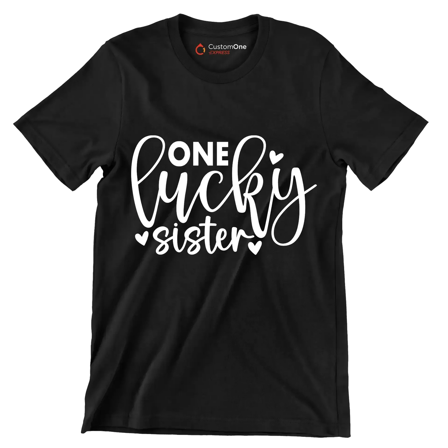 One Lucky Sister - St. Patrick's Day T-Shirt-Black-S-Custom One Express