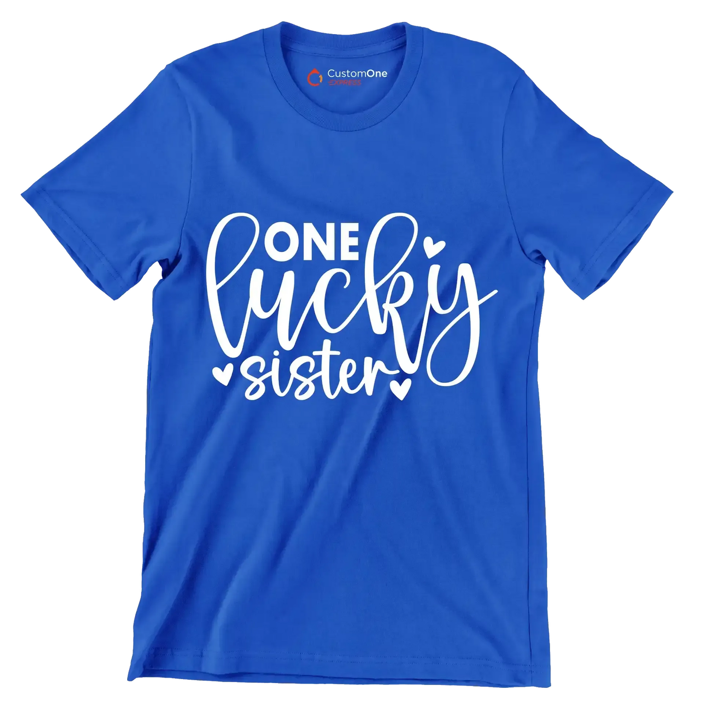 One Lucky Sister - St. Patrick's Day T-Shirt-Blue-S-Custom One Express