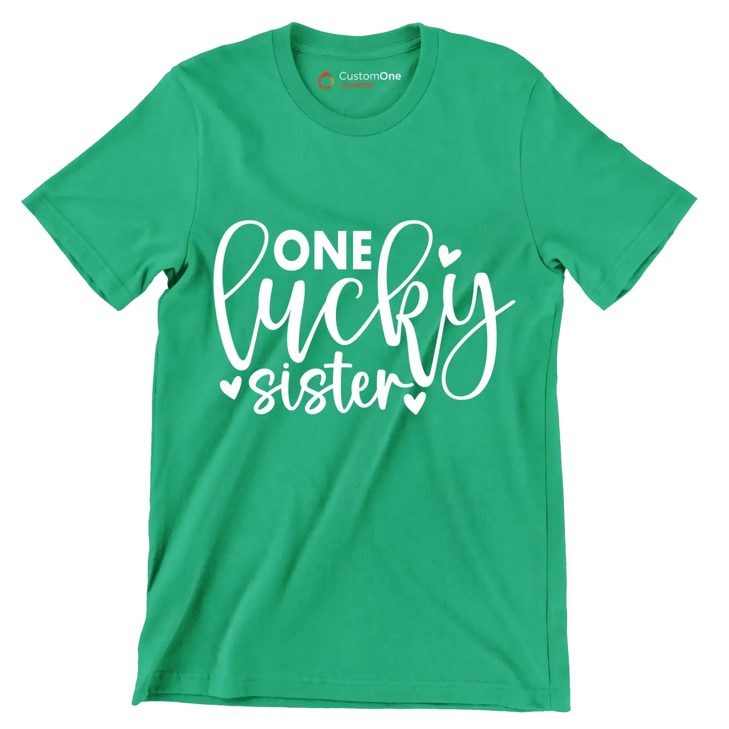 One Lucky Sister - St. Patrick's Day T-Shirt-Green-S-Custom One Express