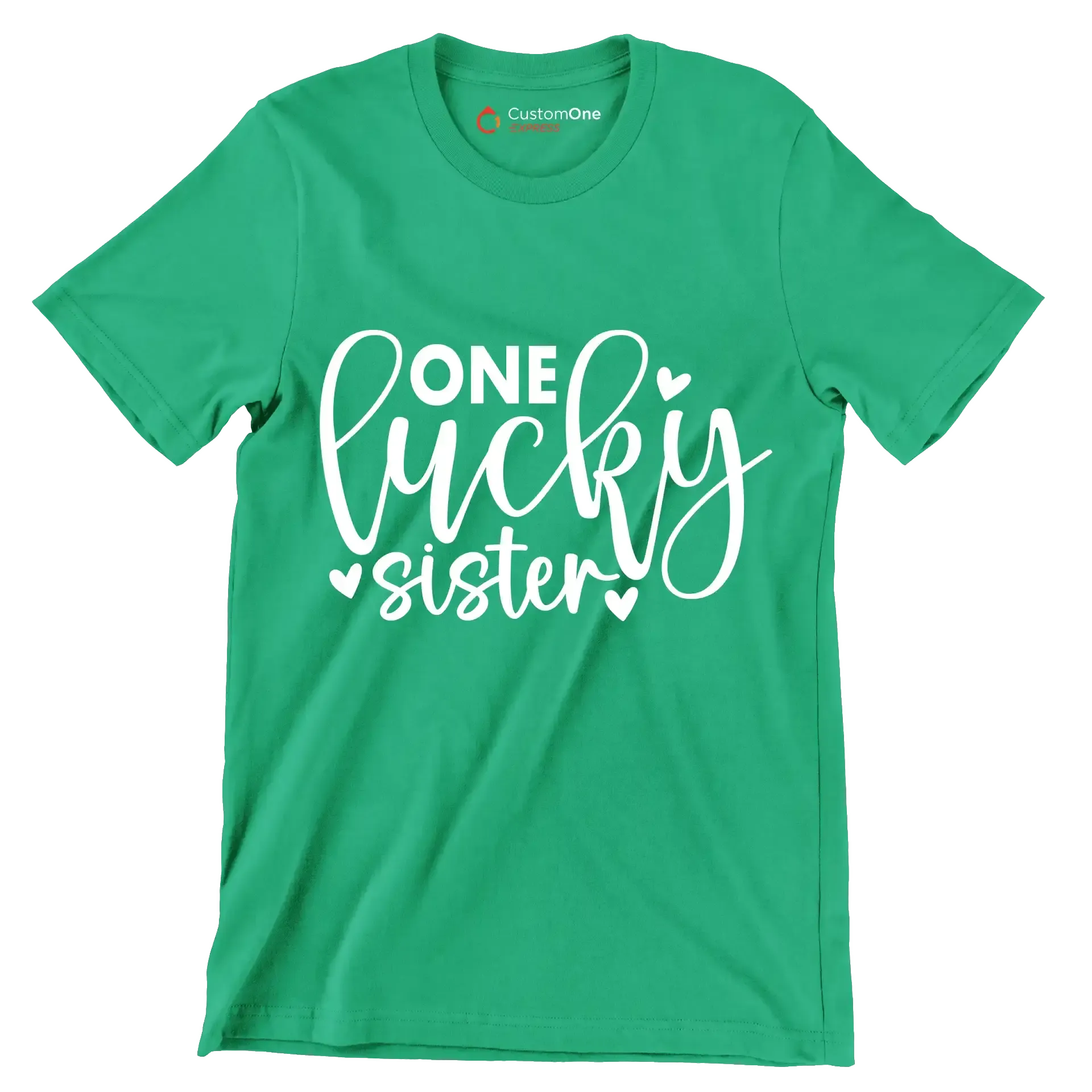 One Lucky Sister - St. Patrick's Day T-Shirt-Green-S-Custom One Express