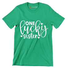 One Lucky Sister - St. Patrick's Day T-Shirt-Green-S-Custom One Express