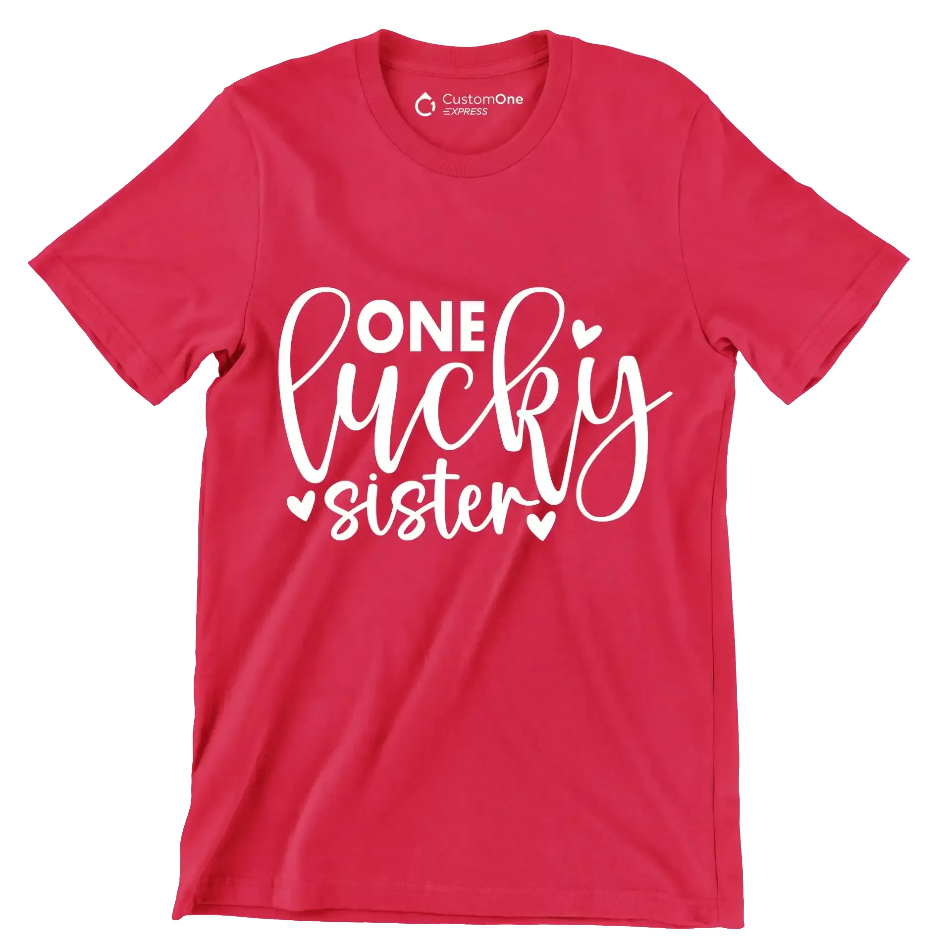 One Lucky Sister - St. Patrick's Day T-Shirt-Red-S-Custom One Express