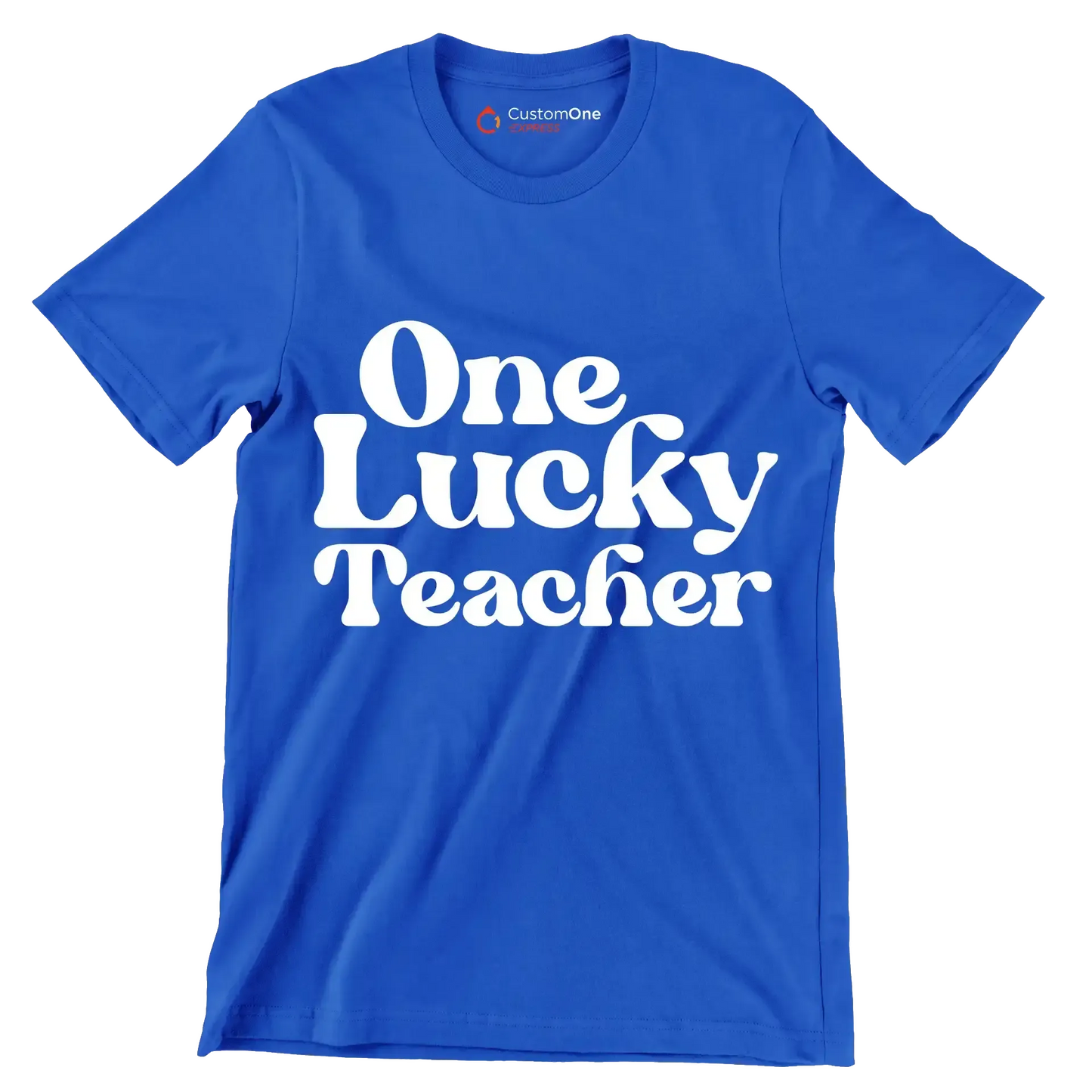 One Lucky Teacher - St. Patrick's Day T-Shirt-Blue-S-Custom One Express