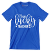 One Lucky Teacher - St. Patrick's Day T-Shirt-Blue-S-Custom One Express