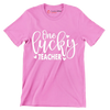 One Lucky Teacher - St. Patrick's Day T-Shirt-Pink-S-Custom One Express