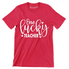 One Lucky Teacher - St. Patrick's Day T-Shirt-Red-S-Custom One Express