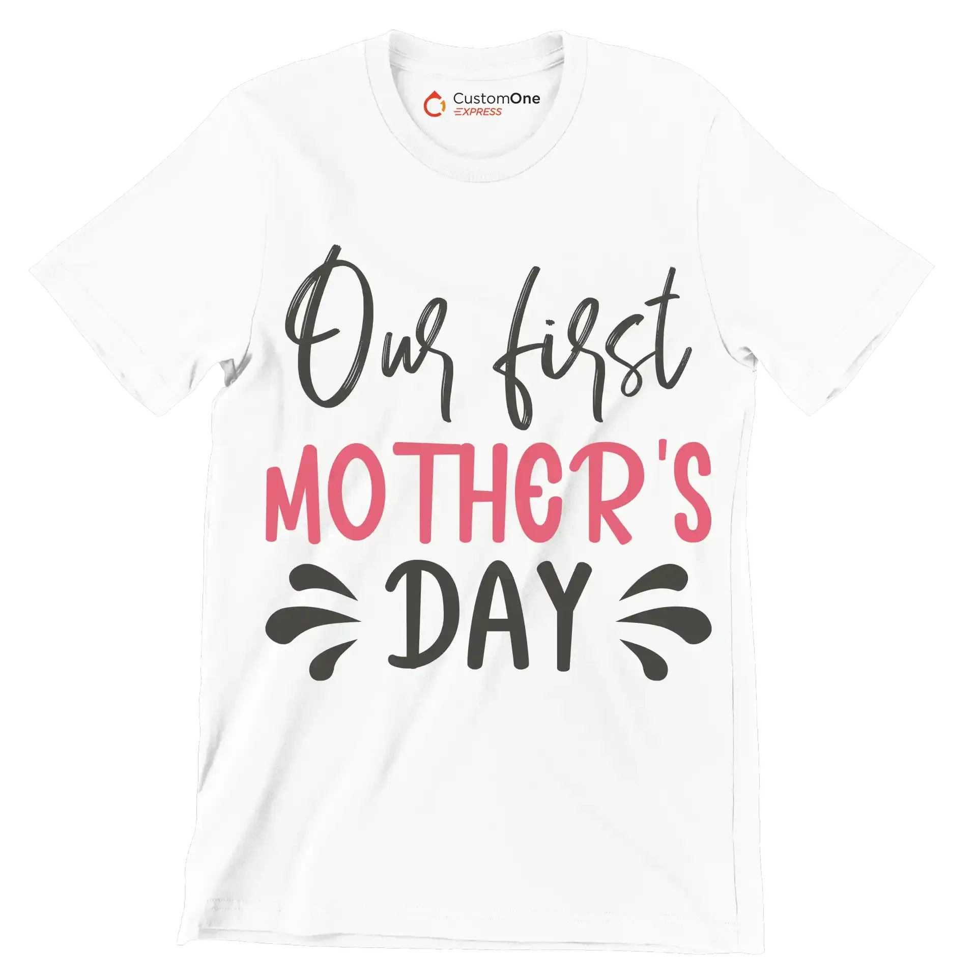 Our First Mother's Day - Mother’s Day T-Shirt-White-S-Custom One Express