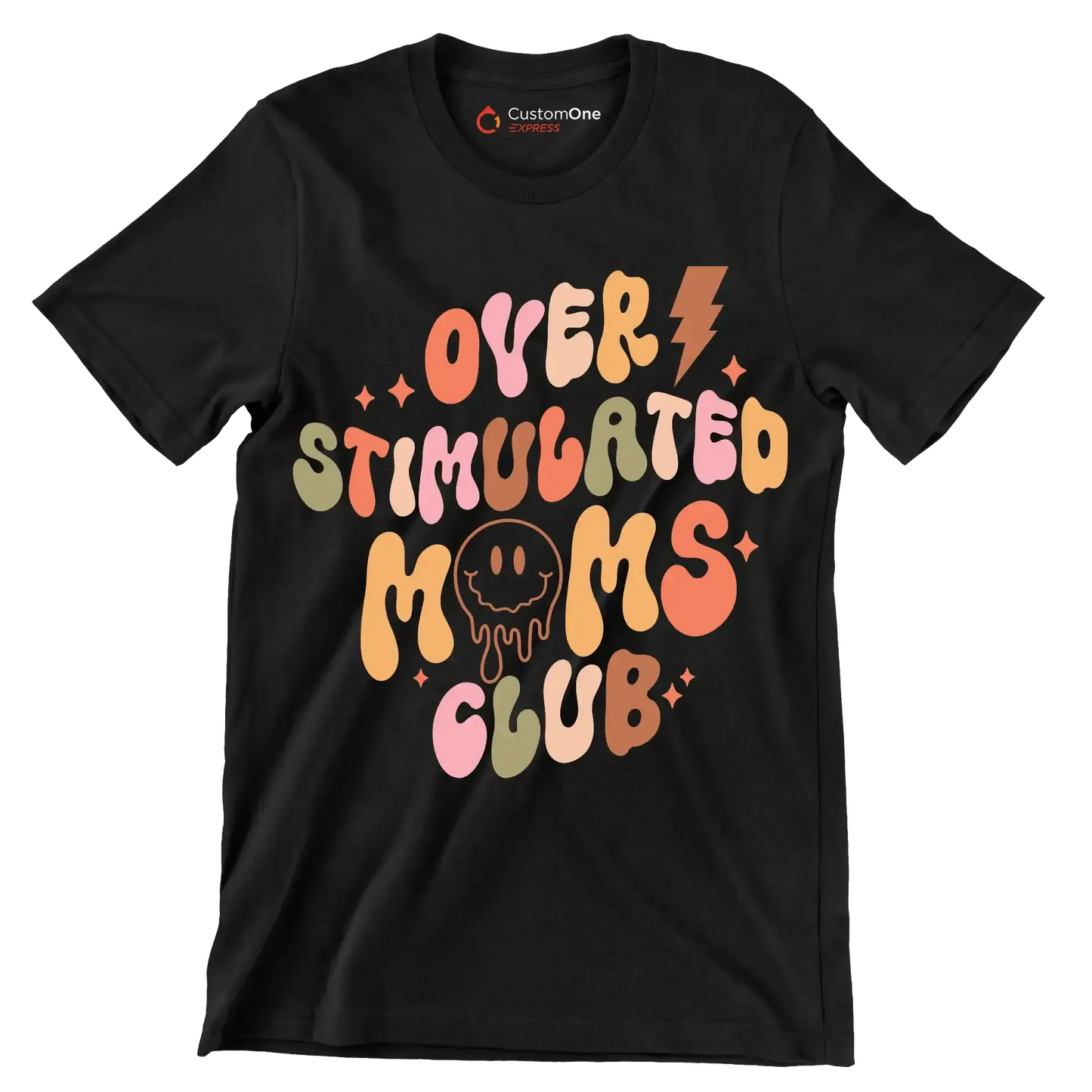 Over Stimulated Moms Club - Mother’s Day T-Shirt-Black-S-Custom One Express