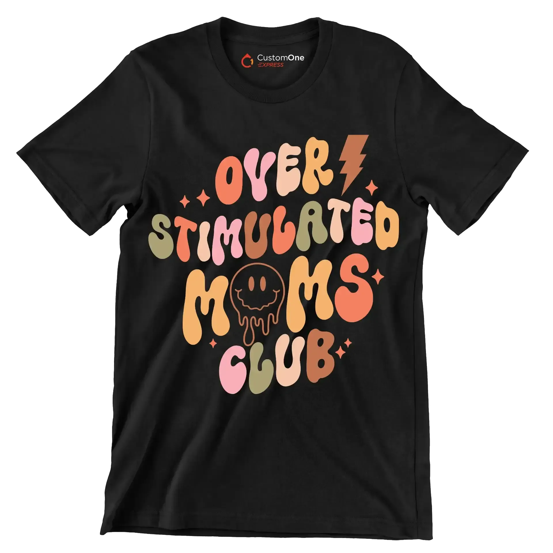 Over Stimulated Moms Club - Mother’s Day T-Shirt-Black-S-Custom One Express