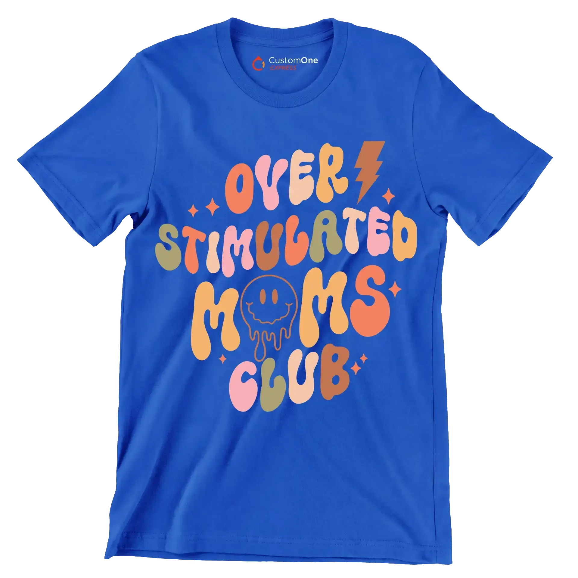 Over Stimulated Moms Club - Mother’s Day T-Shirt-Blue-S-Custom One Express