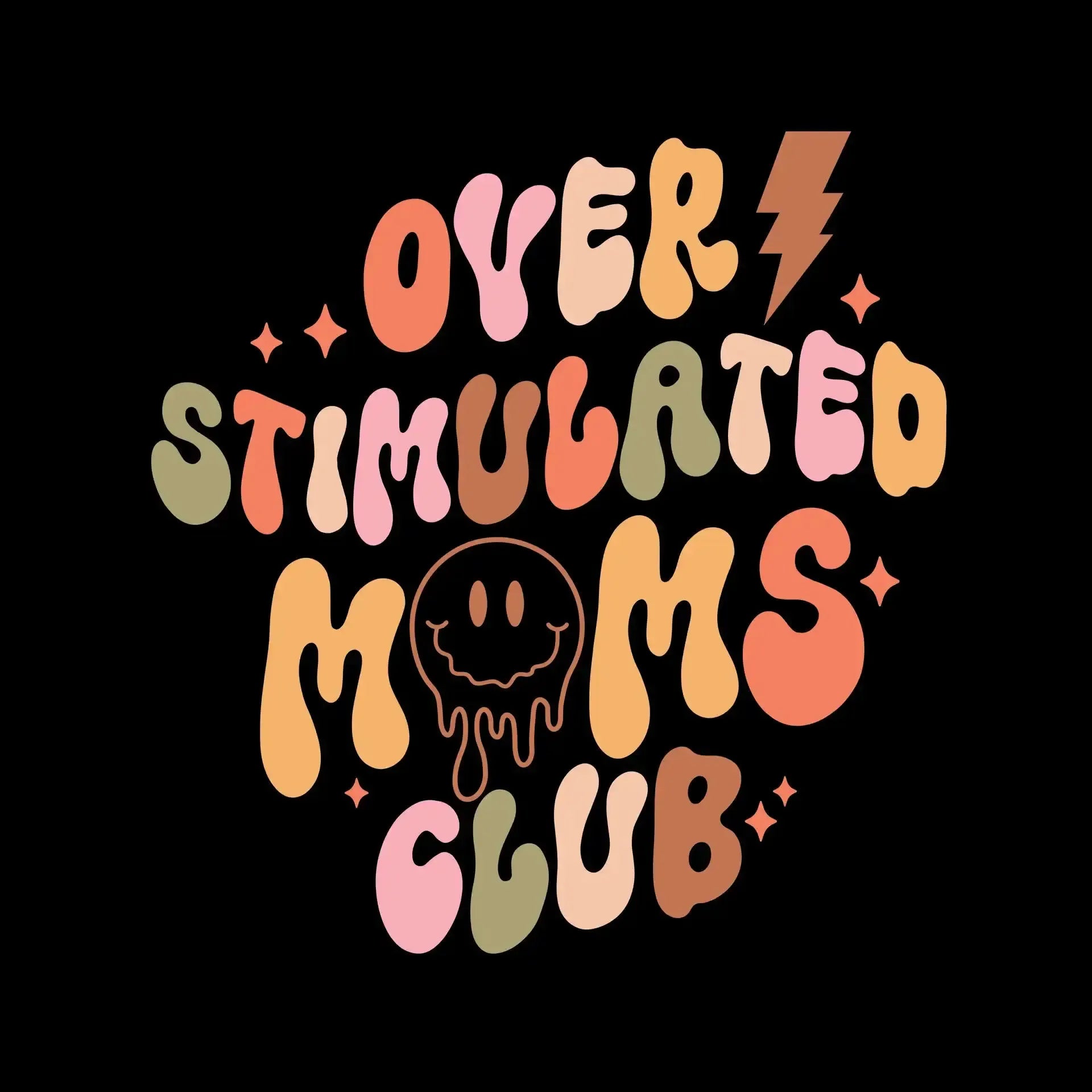 Over Stimulated Moms Club - Mother’s Day T-Shirt-Black-S-Custom One Express