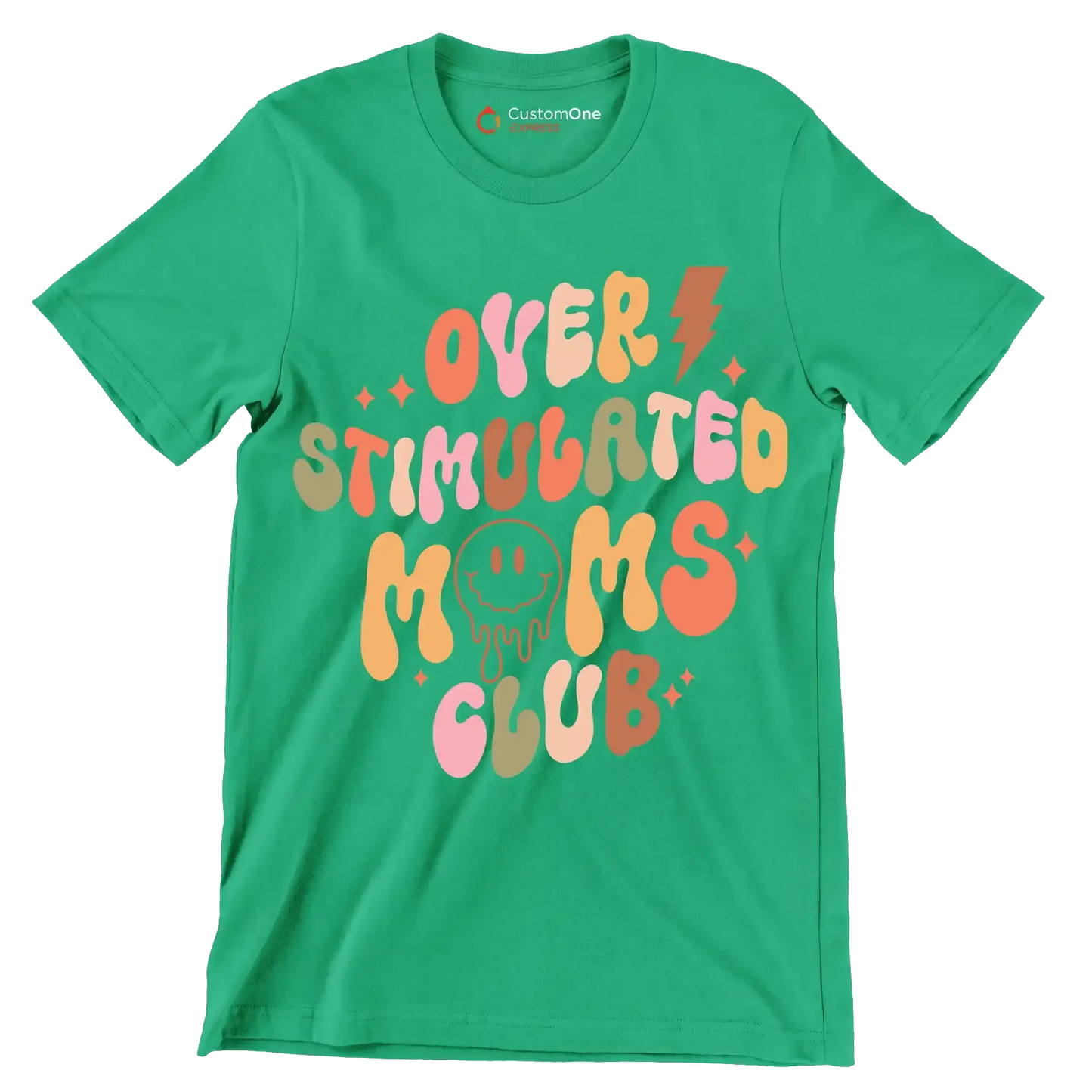 Over Stimulated Moms Club - Mother’s Day T-Shirt-Green-S-Custom One Express