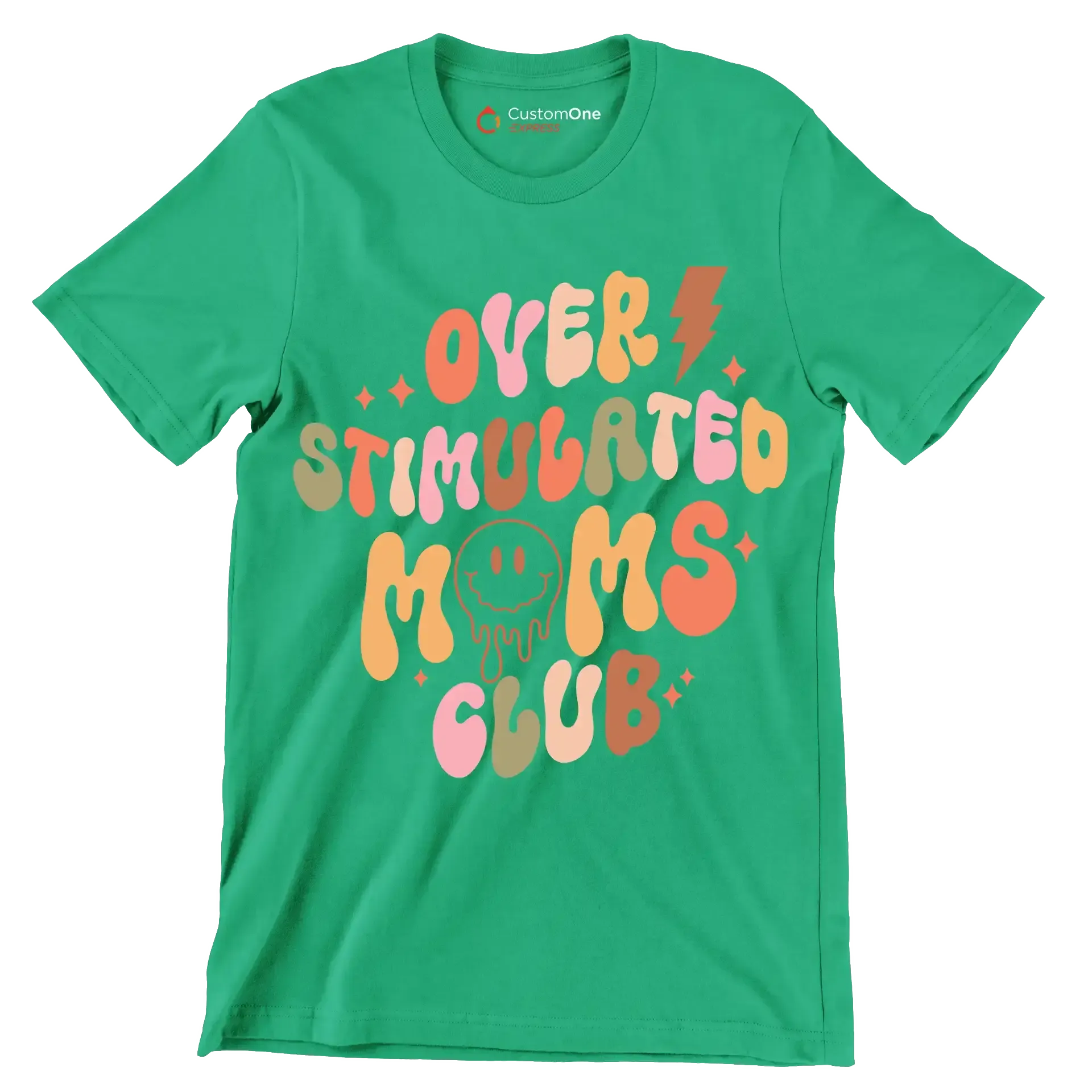 Over Stimulated Moms Club - Mother’s Day T-Shirt-Green-S-Custom One Express