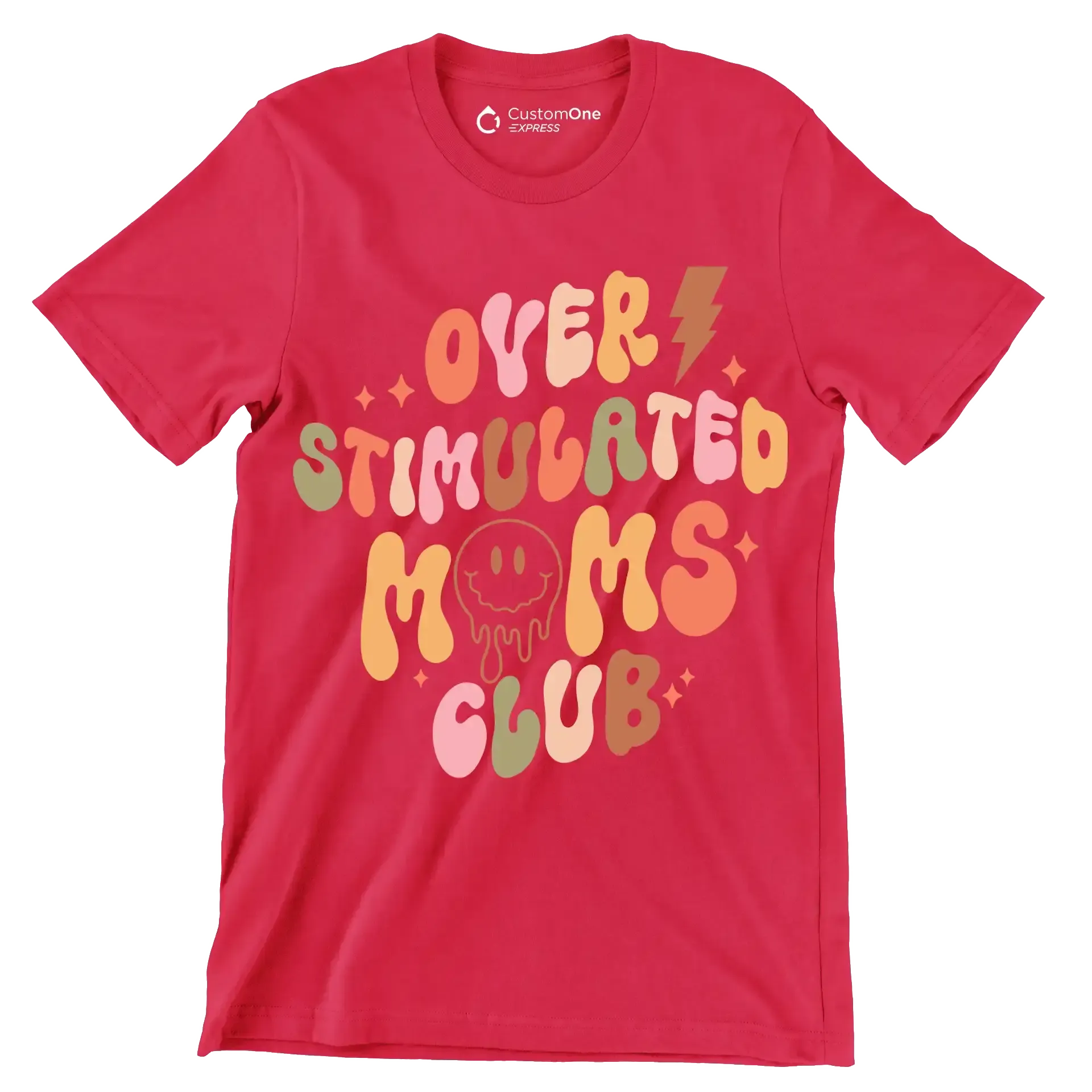 Over Stimulated Moms Club - Mother’s Day T-Shirt-Red-S-Custom One Express