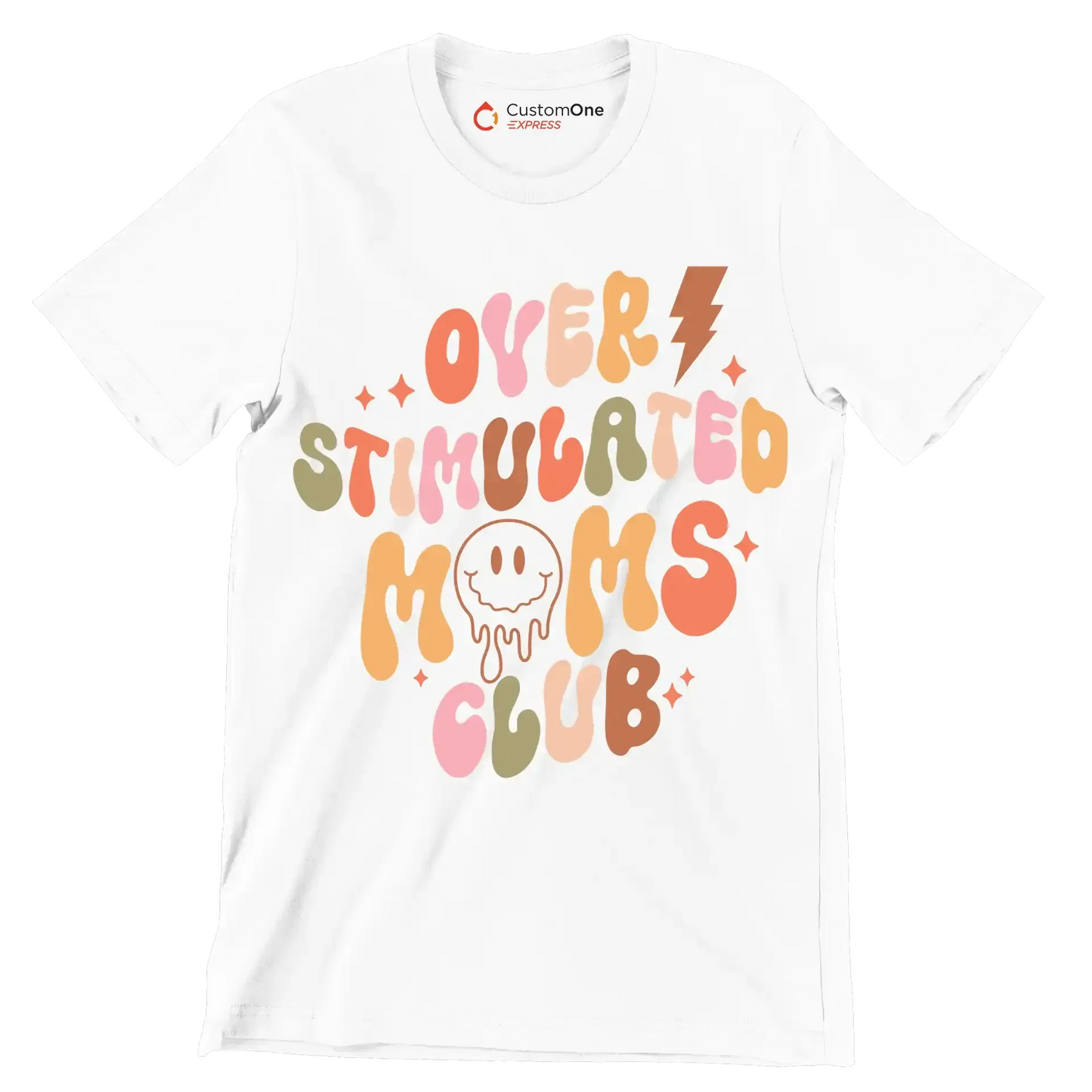 Over Stimulated Moms Club - Mother’s Day T-Shirt-White-S-Custom One Express