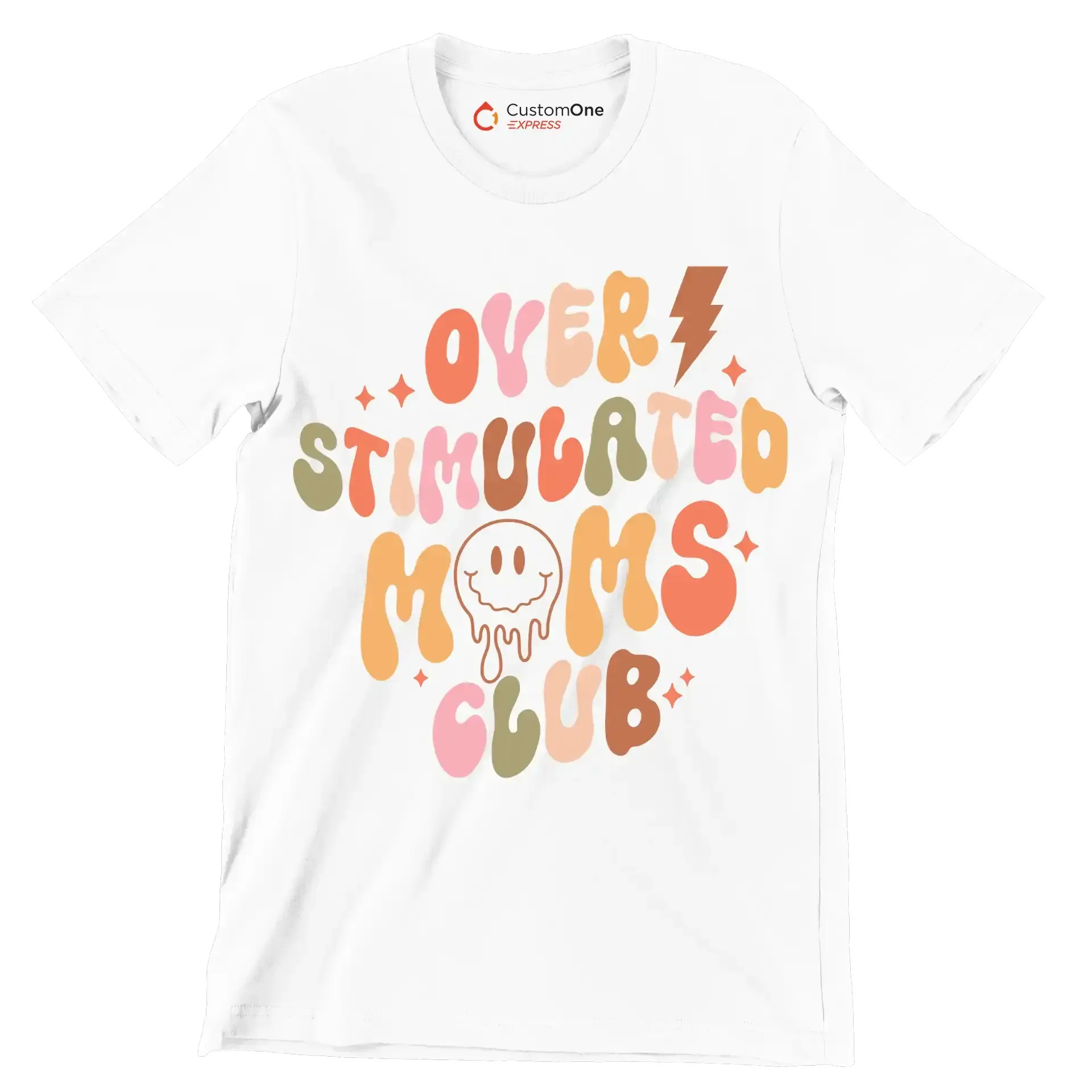 Over Stimulated Moms Club - Mother’s Day T-Shirt-White-S-Custom One Express