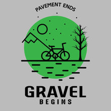 PAVEMENT ENDS GRAVEL BEGINS - Bicycle Themed T-Shirt-Blue-S-Custom One Express