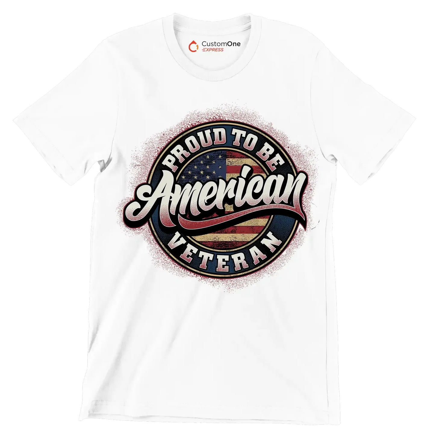 PROUD TO BE AMERICAN VETERAN - Veterans Themed T-Shirt-White-S-Custom One Express
