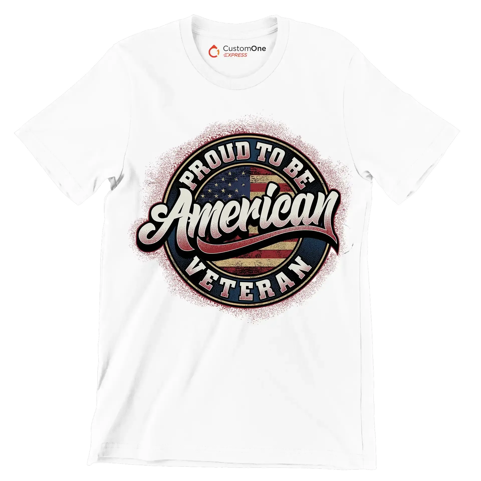 PROUD TO BE AMERICAN VETERAN - Veterans Themed T-Shirt-White-S-Custom One Express
