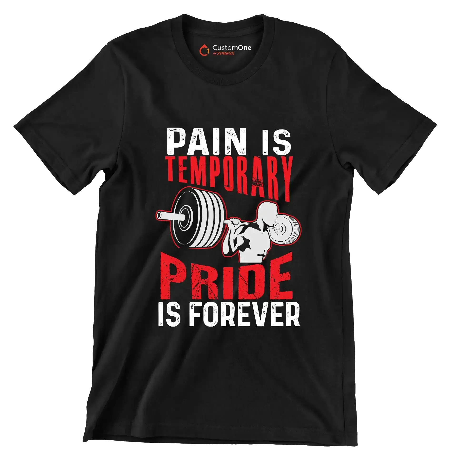 Pain Is Temporary Pride Is Forever - Gym Themed T-Shirt-Black-S-Custom One Express