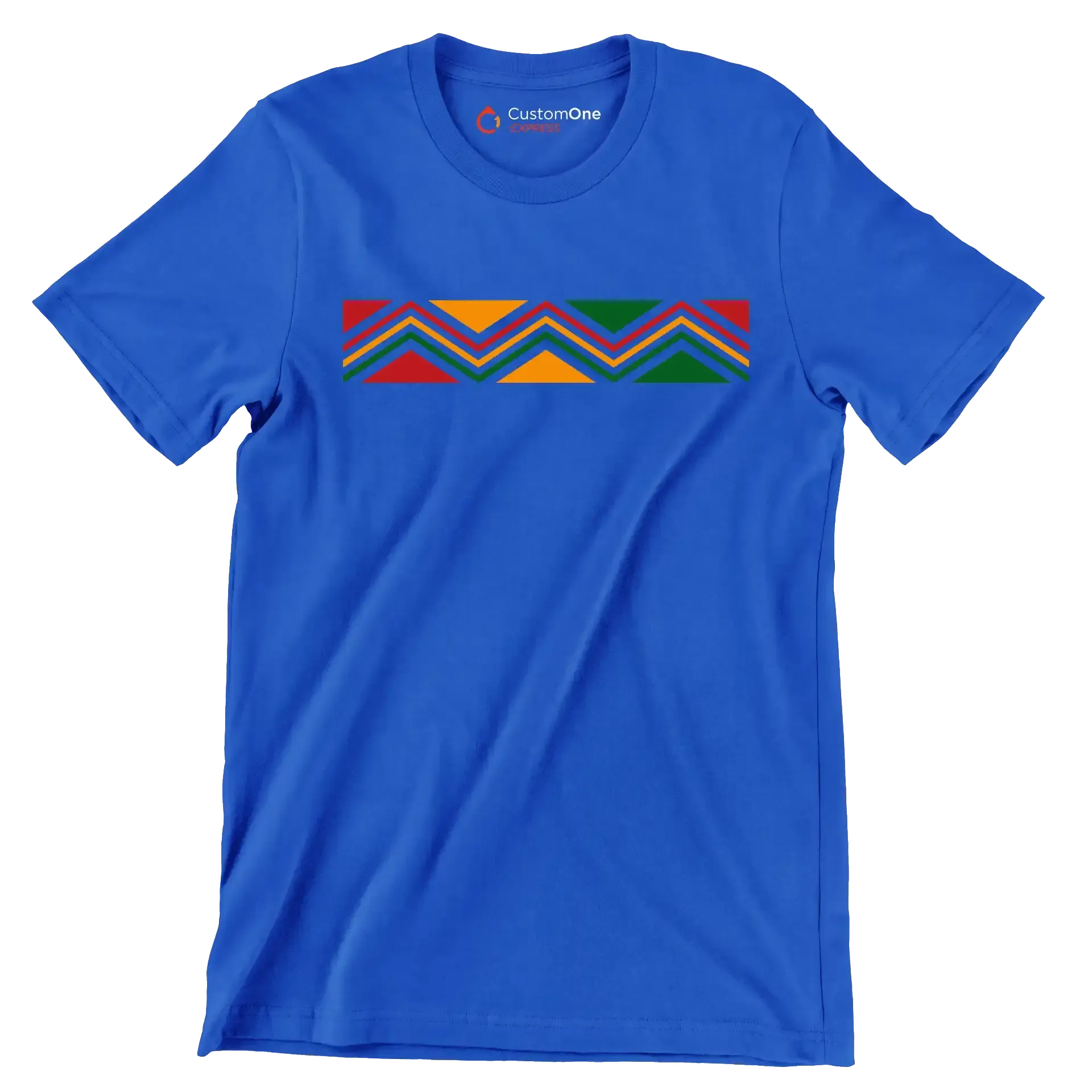 Pan-African Zigzag Pattern - Martin Luther King T-Shirt-Blue-S-Custom One Express