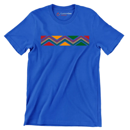 Pan-African Zigzag Pattern - Martin Luther King T-Shirt-Blue-S-Custom One Express
