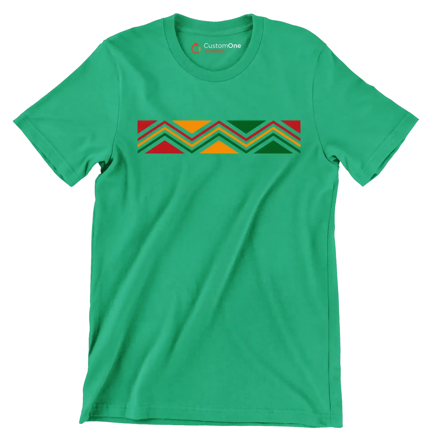 Pan-African Zigzag Pattern - Martin Luther King T-Shirt-Green-S-Custom One Express