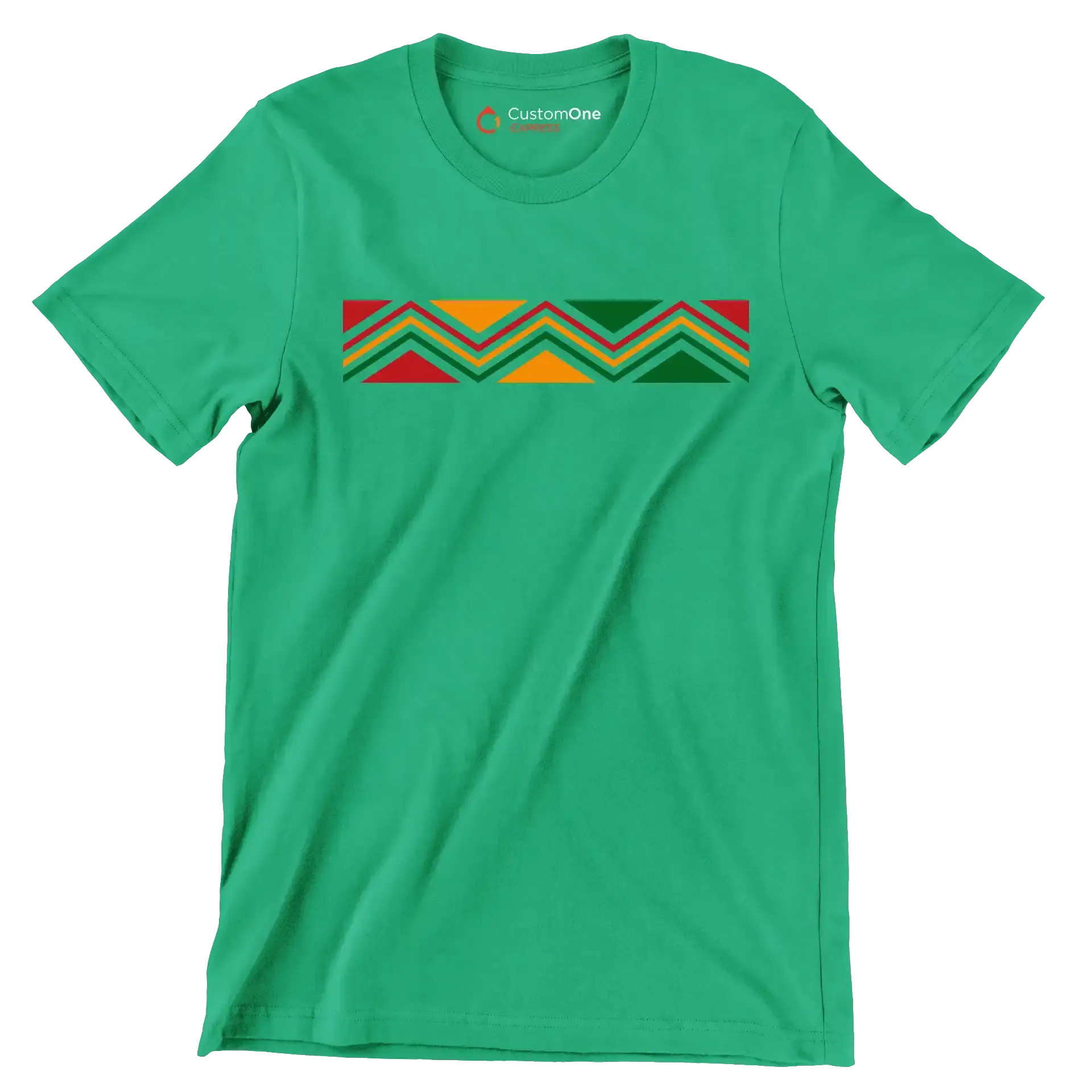 Pan-African Zigzag Pattern - Martin Luther King T-Shirt-Green-S-Custom One Express