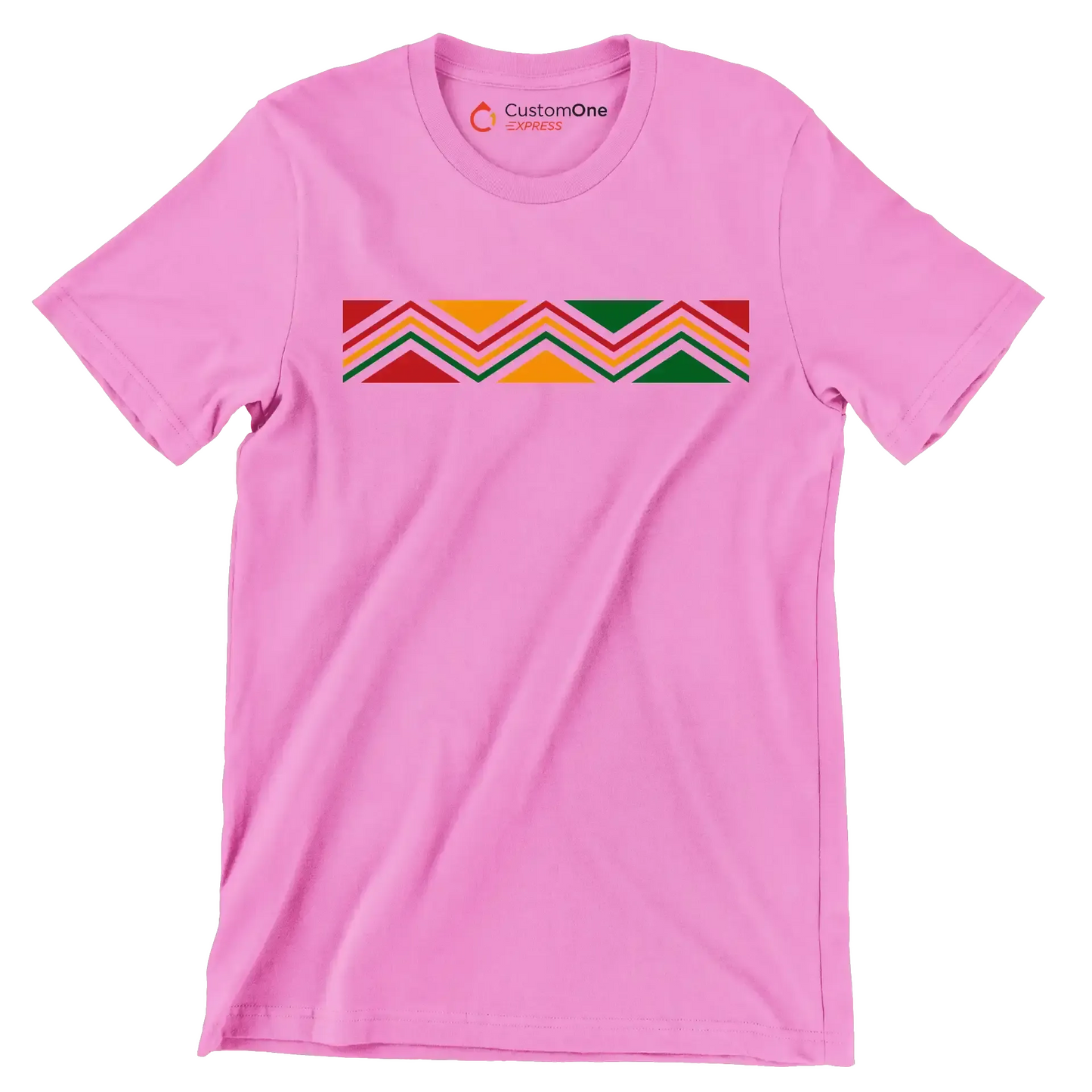 Pan-African Zigzag Pattern - Martin Luther King T-Shirt-Pink-S-Custom One Express