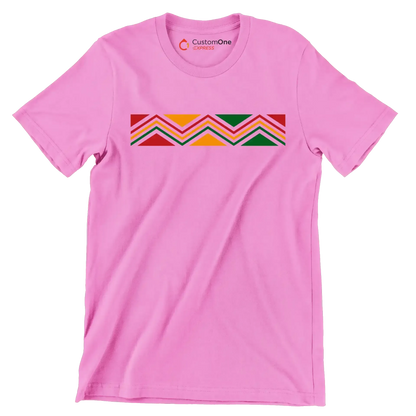 Pan-African Zigzag Pattern - Martin Luther King T-Shirt-Pink-S-Custom One Express