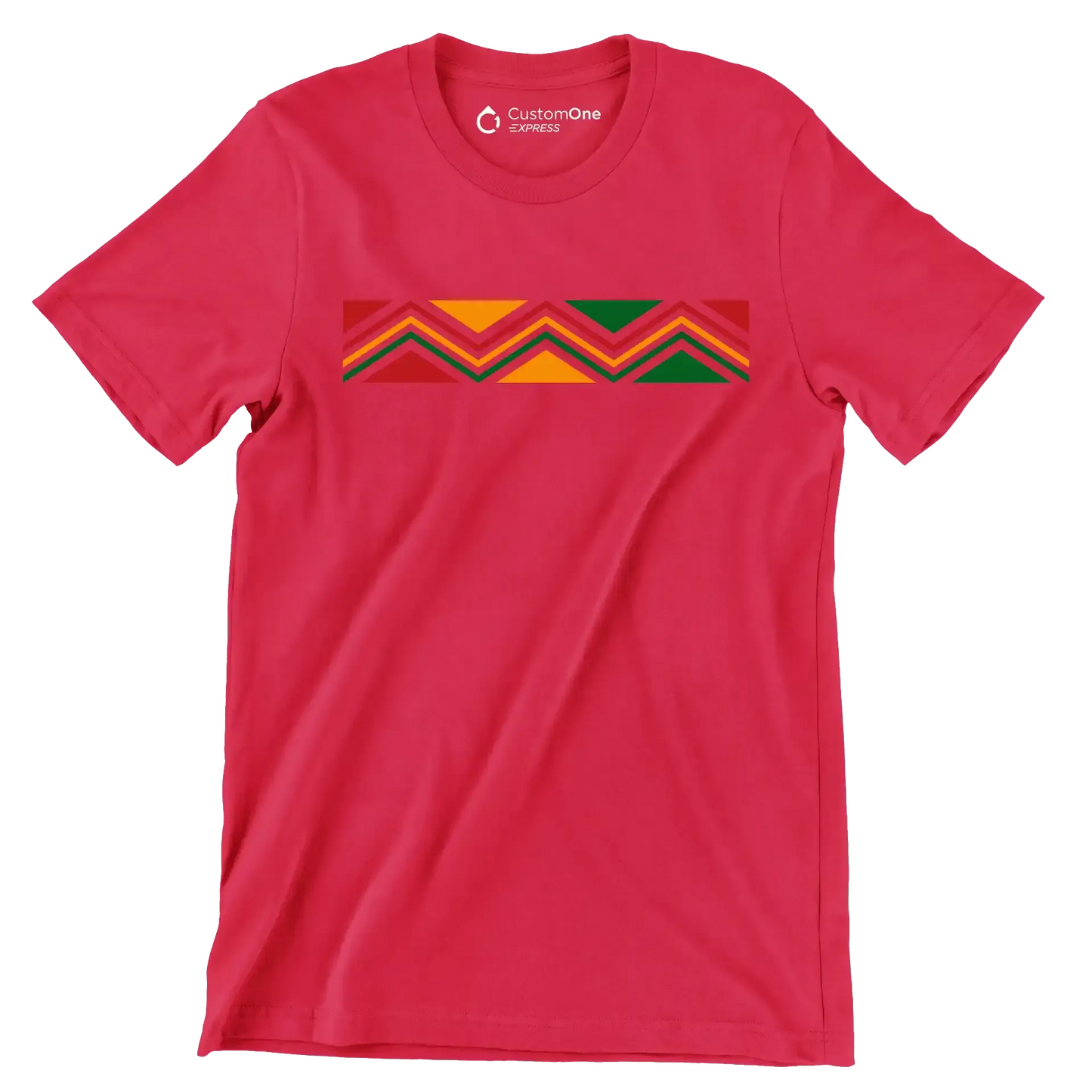 Pan-African Zigzag Pattern - Martin Luther King T-Shirt-Red-S-Custom One Express