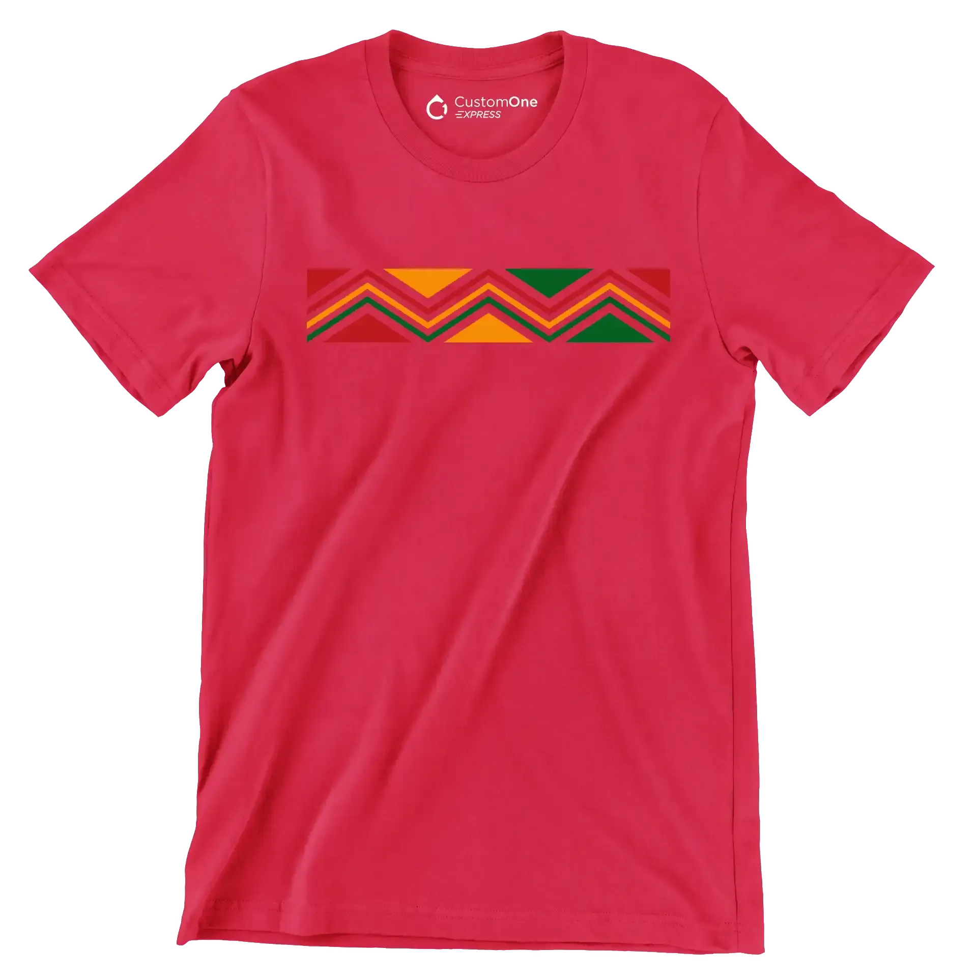 Pan-African Zigzag Pattern - Martin Luther King T-Shirt-Red-S-Custom One Express