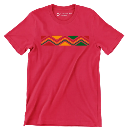 Pan-African Zigzag Pattern - Martin Luther King T-Shirt-Red-S-Custom One Express