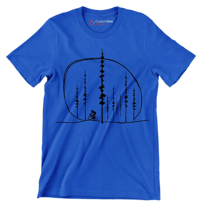 Patriotic Cyclist T-Shirt – Ride with Pride - Bicycle Themed T-Shirt-Blue-S-Custom One Express