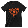 Pawprint Heart - Dog Themed T-Shirt-Black-S-Custom One Express