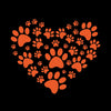 Pawprint Heart - Dog Themed T-Shirt-Black-S-Custom One Express