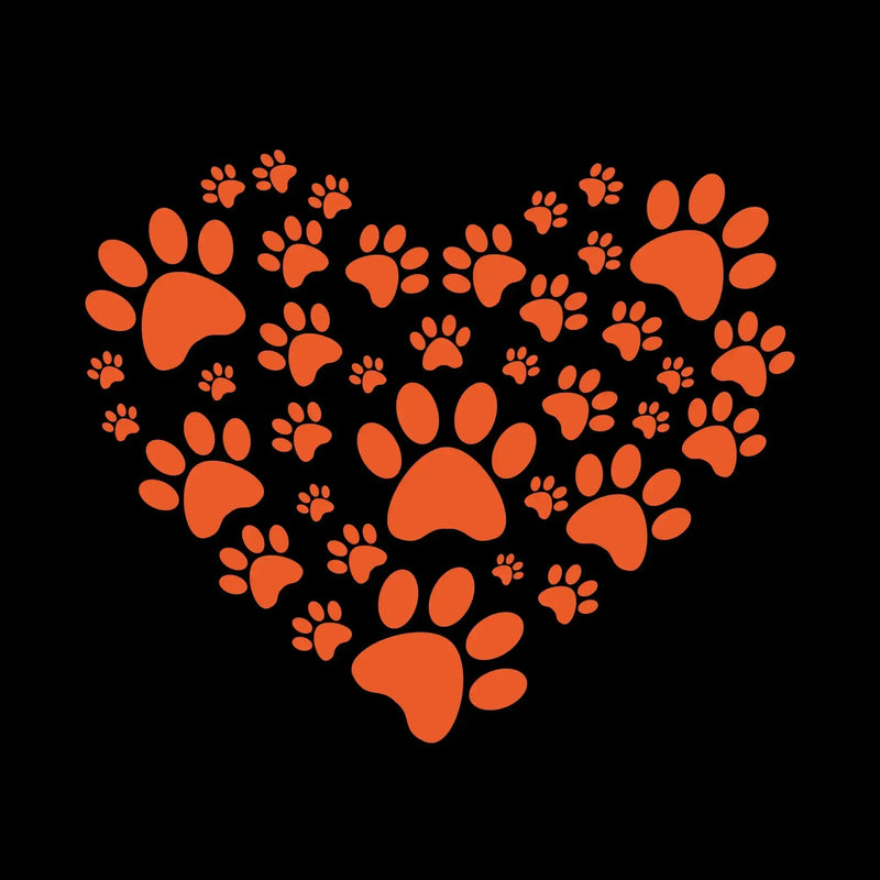 Pawprint Heart - Dog Themed T-Shirt-Black-S-Custom One Express