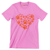 Pawprint Heart - Dog Themed T-Shirt-Pink-S-Custom One Express