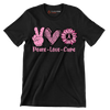 Peace Love Cure - Breast Cancer Awareness T-Shirt-Black-S-Custom One Express