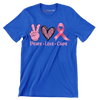 Peace Love Cure - Breast Cancer Awareness T-Shirt-Blue-S-Custom One Express