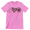 Peace Love Cure - Breast Cancer Awareness T-Shirt-Pink-S-Custom One Express