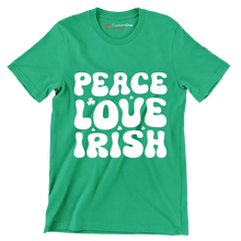 Peace love Irish - St. Patrick's Day T-Shirt-Green-S-Custom One Express