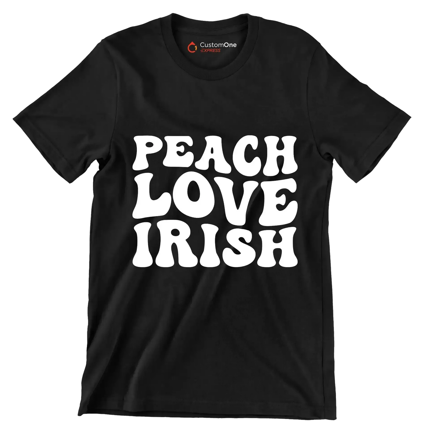 Peach love irish - St. Patrick's Day T-Shirt-Black-S-Custom One Express