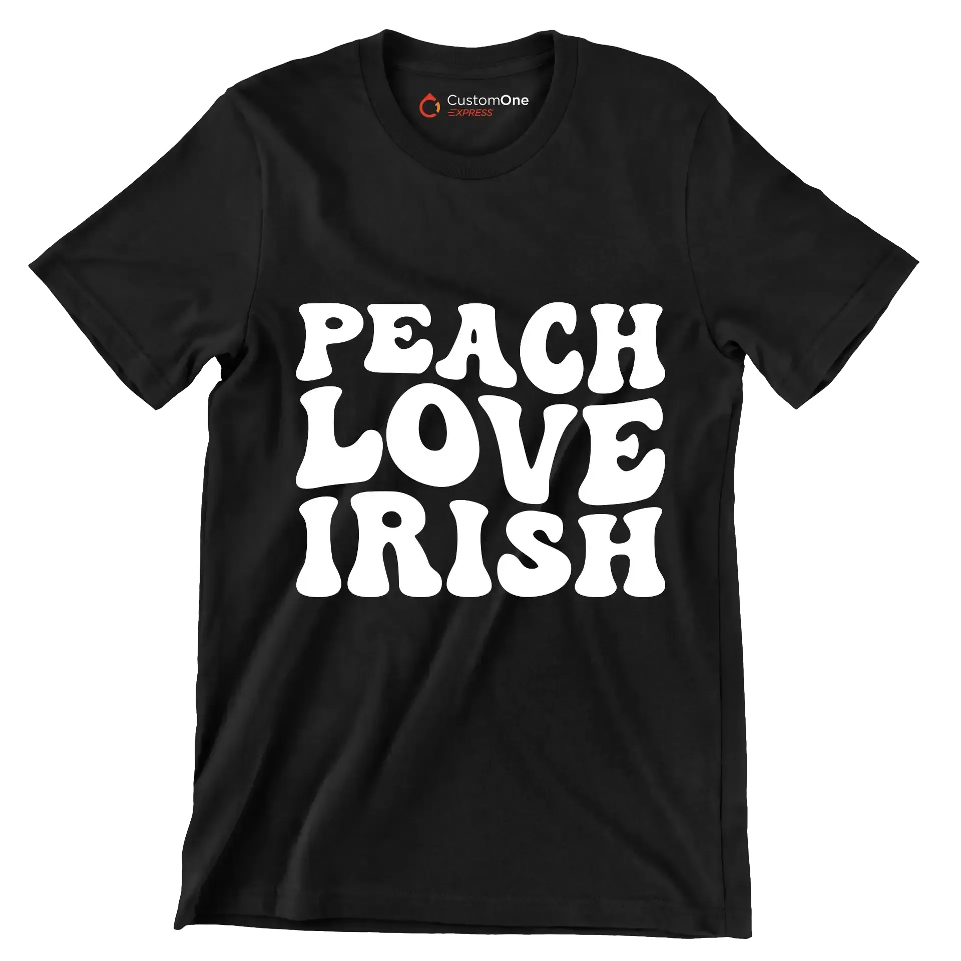 Peach love irish - St. Patrick's Day T-Shirt-Black-S-Custom One Express