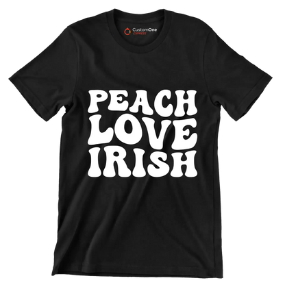 Peach love irish - St. Patrick's Day T-Shirt-Black-S-Custom One Express