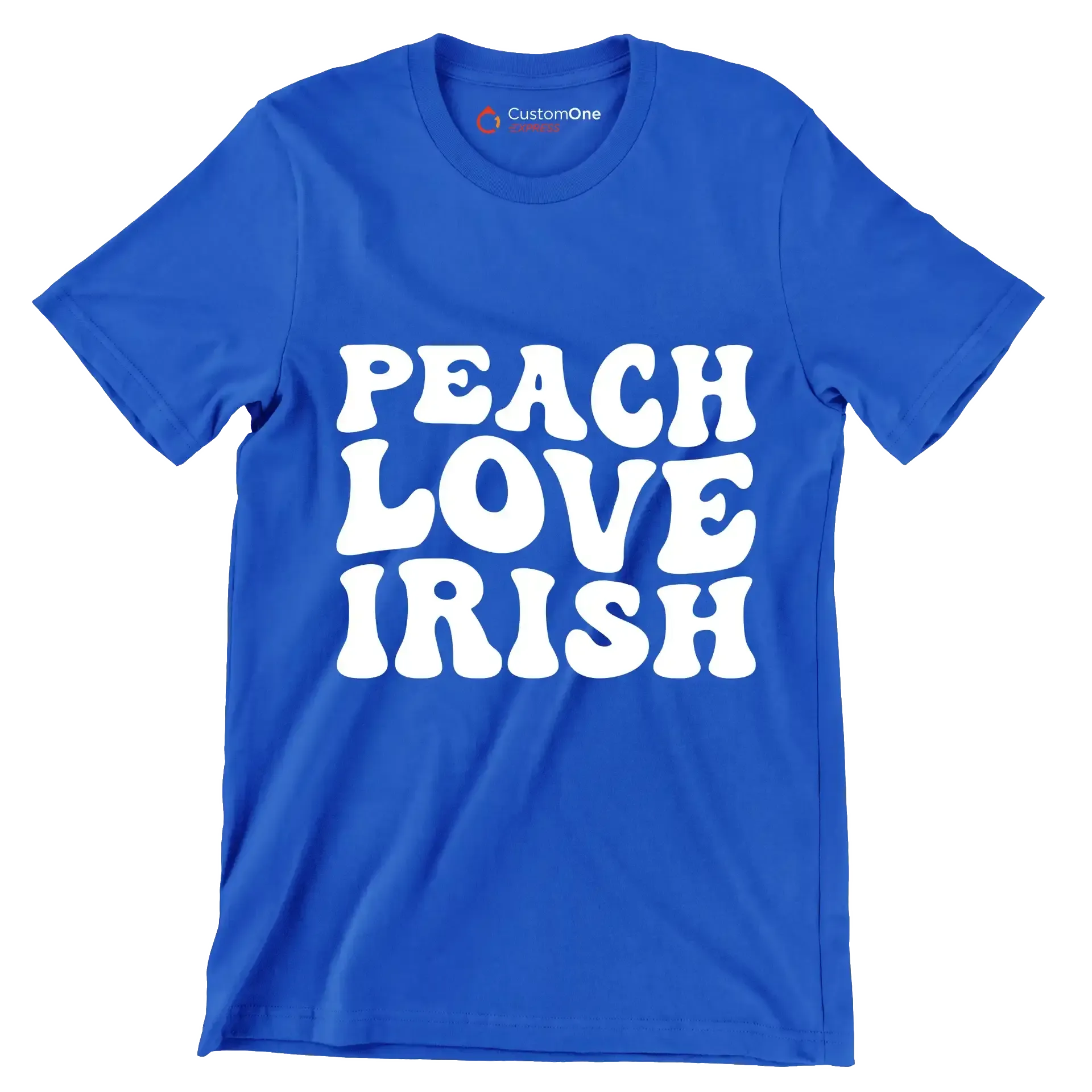 Peach love irish - St. Patrick's Day T-Shirt-Blue-S-Custom One Express