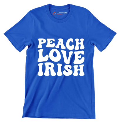 Peach love irish - St. Patrick's Day T-Shirt-Blue-S-Custom One Express