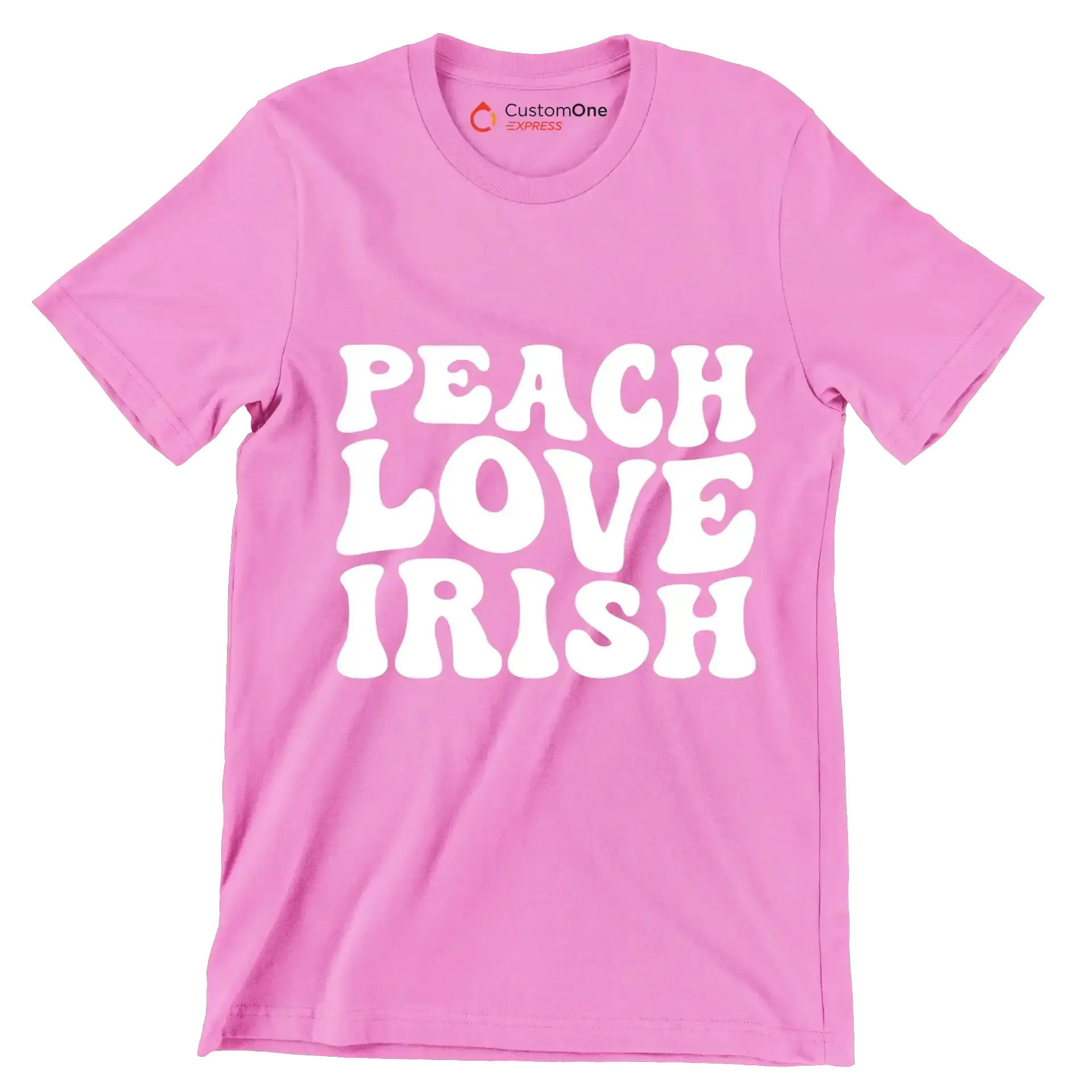Peach love irish - St. Patrick's Day T-Shirt-Pink-S-Custom One Express