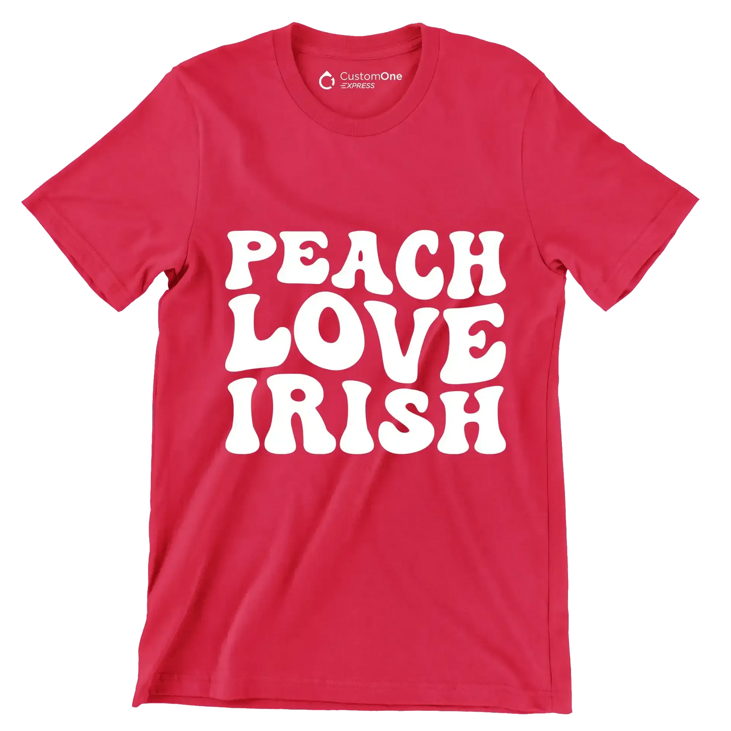 Peach love irish - St. Patrick's Day T-Shirt-Red-S-Custom One Express