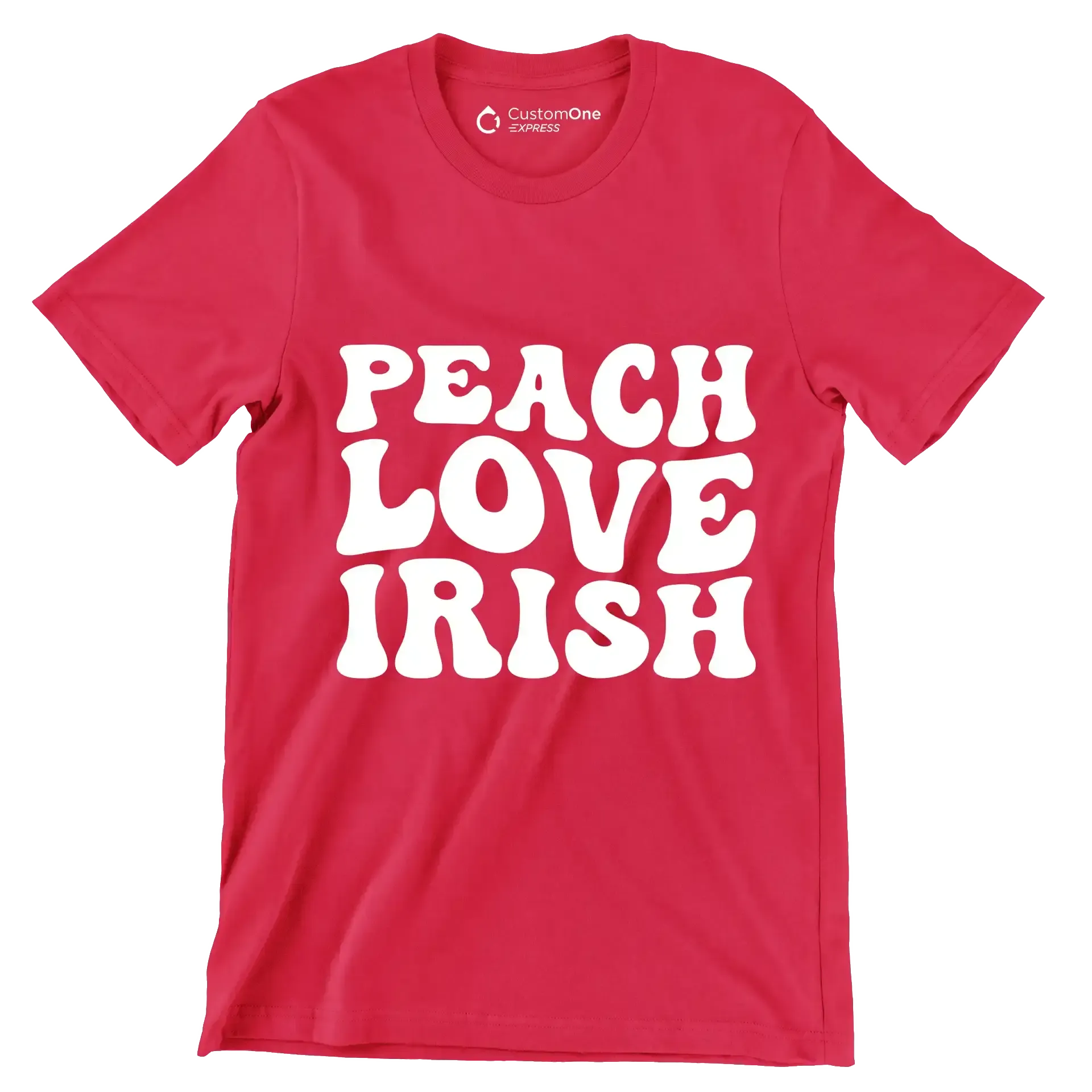 Peach love irish - St. Patrick's Day T-Shirt-Red-S-Custom One Express